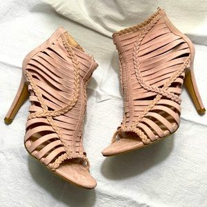Forever 21 Strappy Heels Size 8 Blush Pink